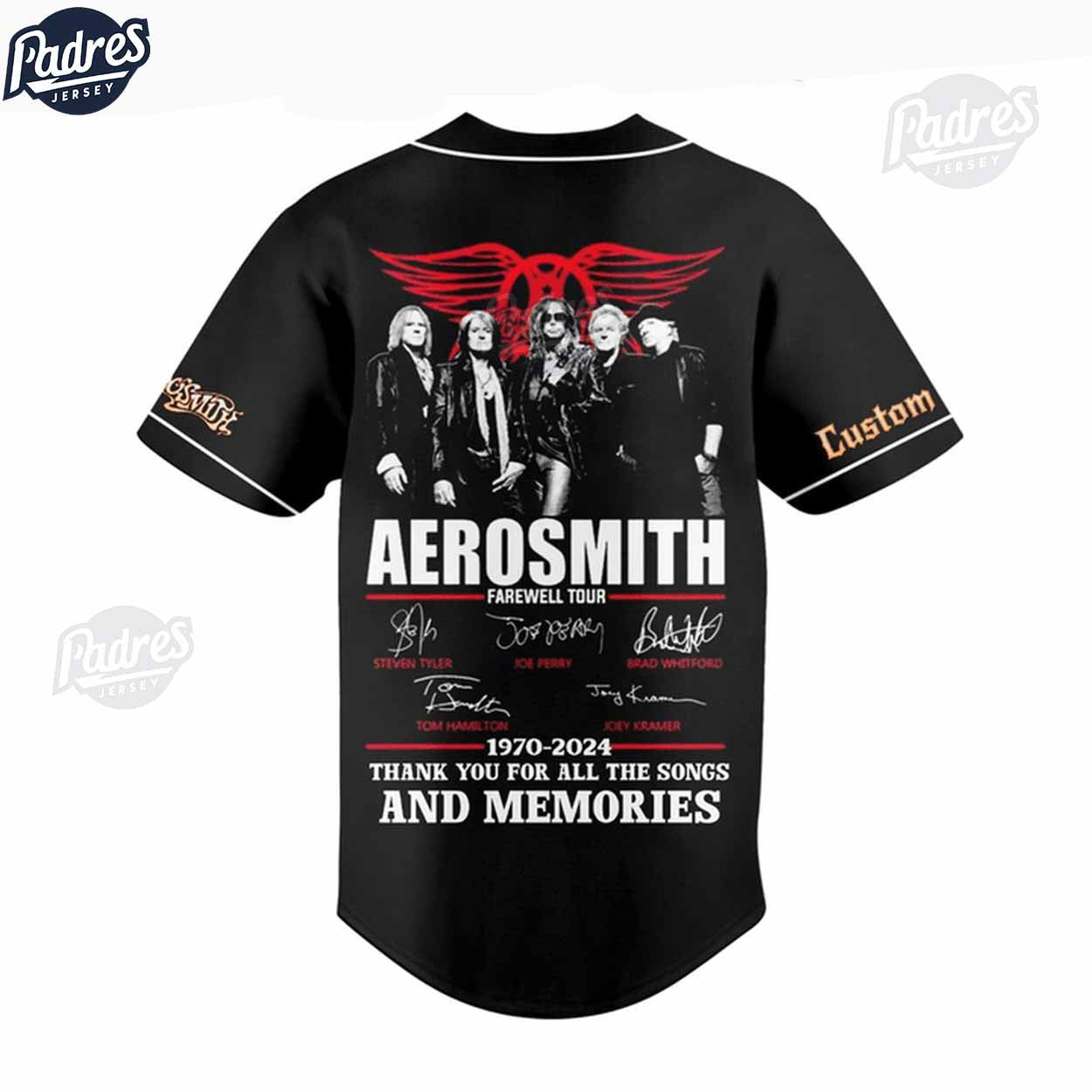 Aerosmith Farewell Tour Custom Baseball Jersey - Padres Jersey Oasis: Elevate Your Baseball Style Game
