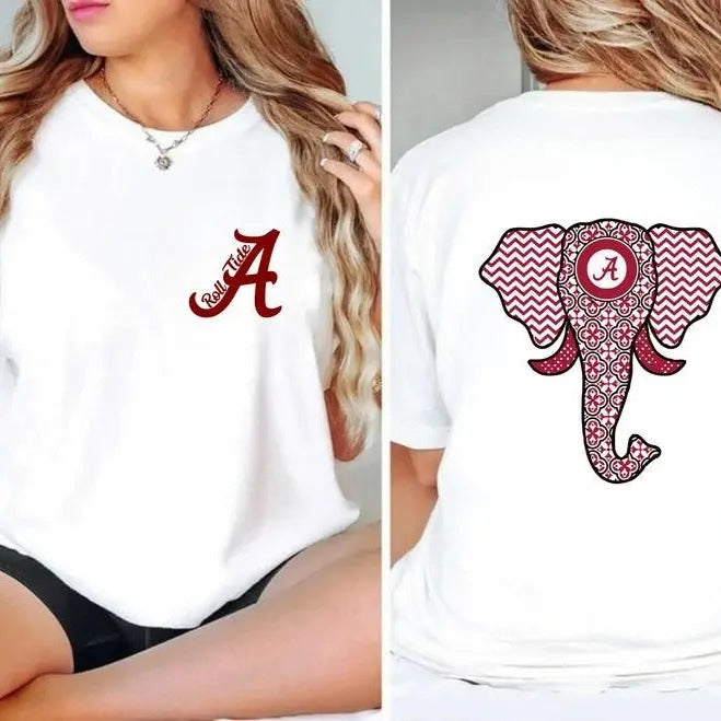 Alabama Football Shirt, 2 Sides Alabama T-Shirt, Alabama Crimson Tide Shirt, Roll Tide Shirt, Unisex Cotton Tee, shirt trend 2025