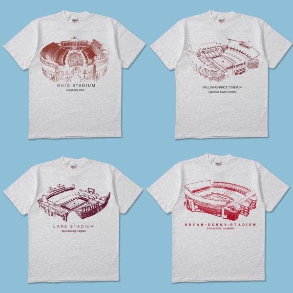 All NCAA College Team Stadium T-Shirt, Unisex Crewneck T-Shirt for Men and Women, Game Day Football Tee, College Fan Apparel, Graphic Tees