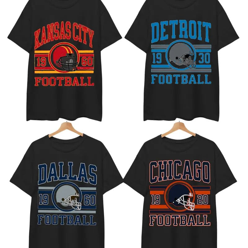 All Teams Cotton T-shirt, Gildan 5000 Unisex Crewneck Sport Classic T-Shirt All Teams Football, Black Menswear Soft Top Tee