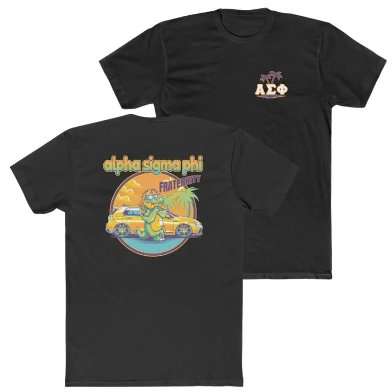 Alpha Sigma Phi Graphic T-Shirt Retro Style T-Shirt Casual Fashion