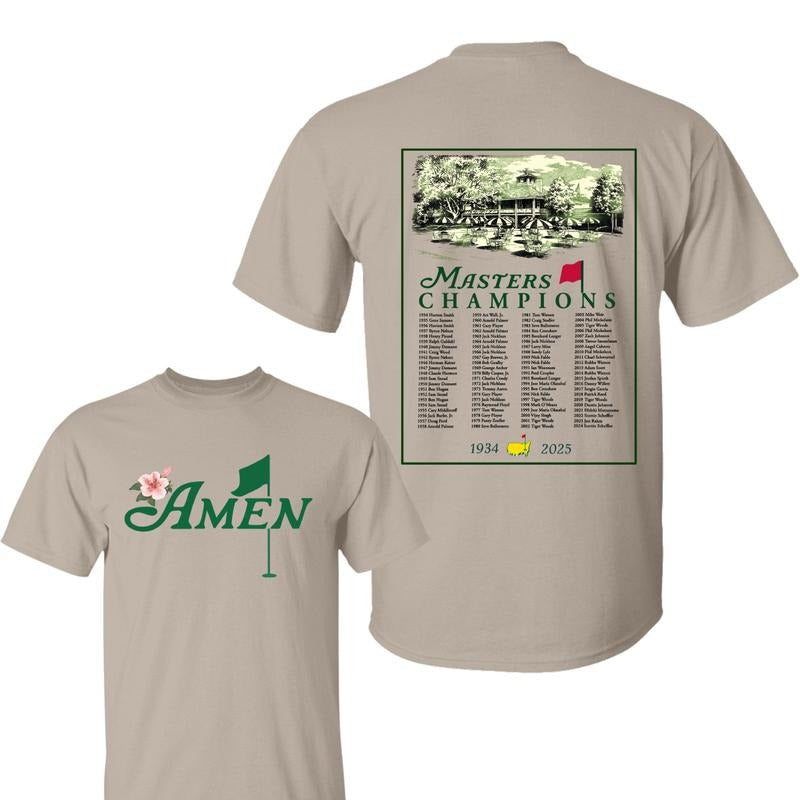 Amen Golf Shirt, 2025 Masters Tournament Augusta 91 Years T-Shirt, Masters Golf Tee, Graphic Tee Gifts for Men, For Women