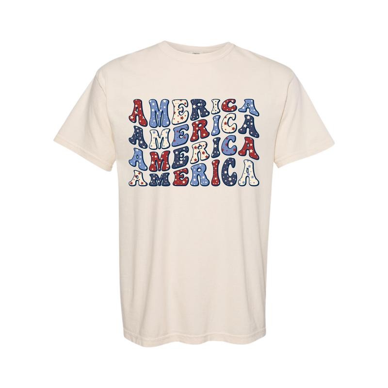 America Stars USA Colorful Graphic T-Shirt
