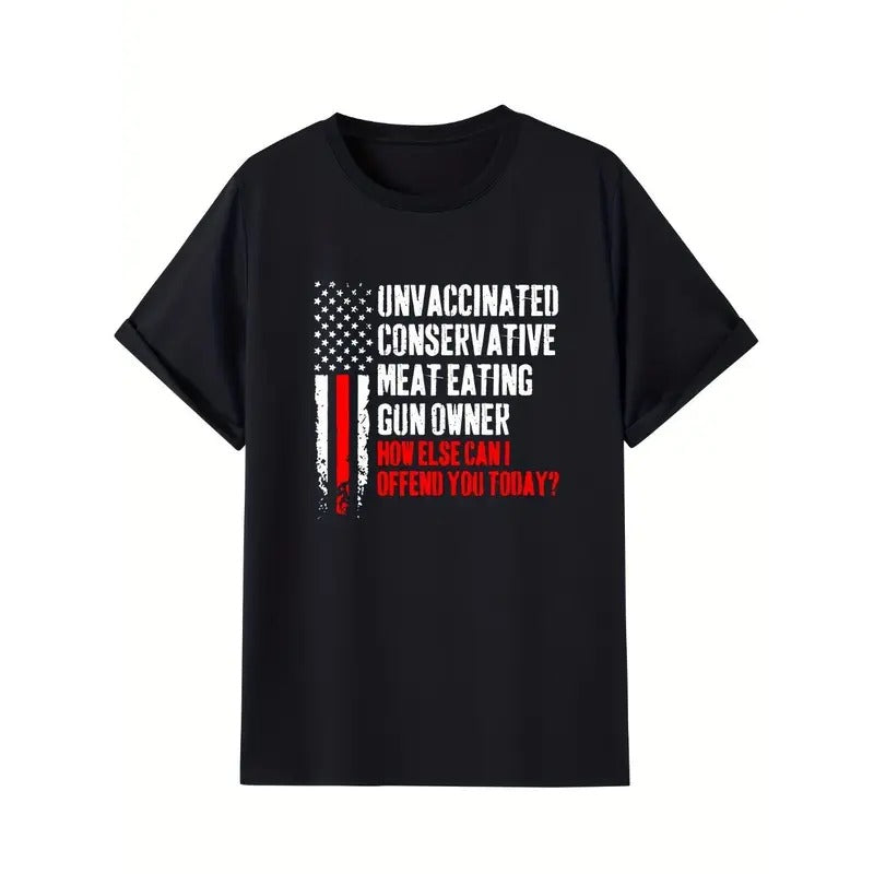 American Flag Graphic T-Shirt - Vibrant Pattern Print, Stylish Graphic Tee Design, Perfect for Mens Summer Fashion, Ideal for Casual Mens Outfits, Patriotic Summer Wear Made in USA