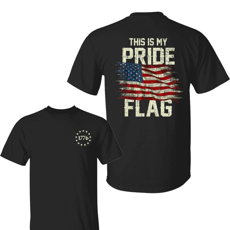 American Pride Shirt, This Is My Pride Flag Graphic Tee, Patriotic Cotton Top for Proud Americans Anime Graphic, Short Sleeve Tee , For Men, For Women