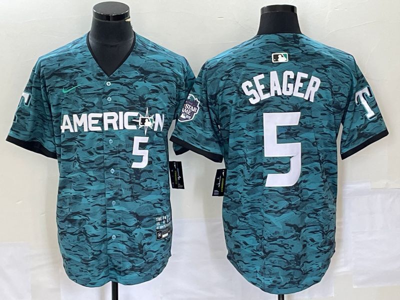American League #5 Corey Seager 2023 MLB All-Star Game Limited Player Jersey - Teal 2023 All-Star