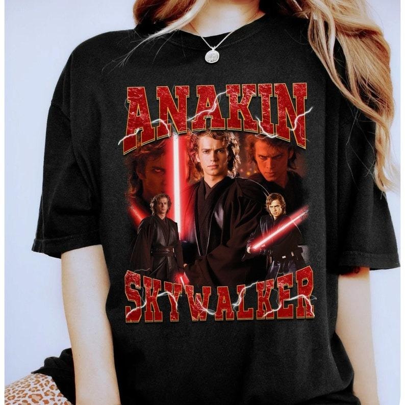 Anakin Skywalker Graphic Portrait Poster Shirt, Movie Trip Vacation Holiday Family Trip Unisex T-Shirt