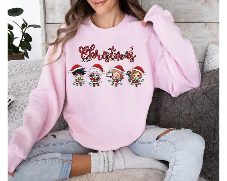 Anime Christmas Shirt, Jujutsu Kaisen Chirstmas Shirt, Satoru Gojo Shirt, Anime Graphic Tee, Anime Lover Shirt, Unisex Anime Shirt, Anime Fans Gifts, Trendy Anime Sweatshirt, Otaku Gift, Besto Friendo Shirt, Anime JJK Friends Shirt