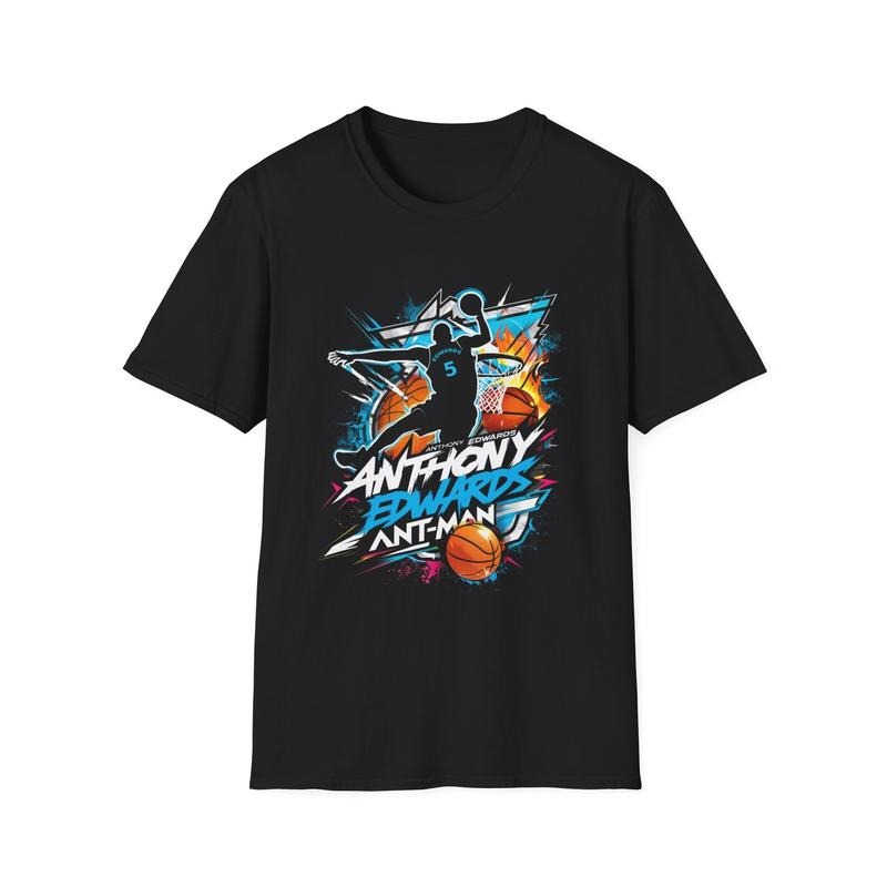 Ant.hony Edw.ards Basketball Unisex Softstyle T-Shirt, Minnesota Fan, Gift For Fan Hoodie, Sweatshirt | InkThreadWorks.com