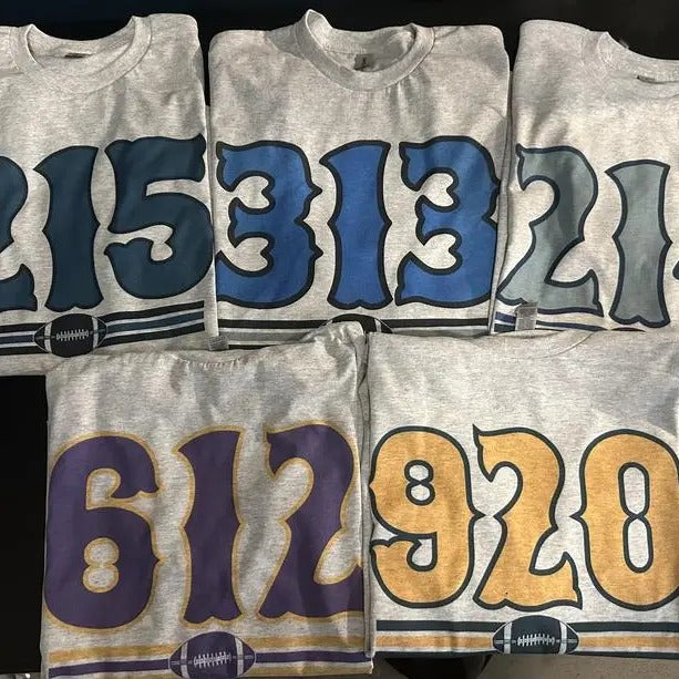 Area Code Football Unisex T-shirt, Vintage Football Shirt All Teams, Gifts For Football Fan Sport Hoodie, Sweatshirt