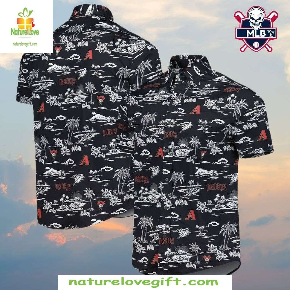 Arizona Diamondbacks MLB Hawaiian Shirt Stealth Black Baseball Apparel