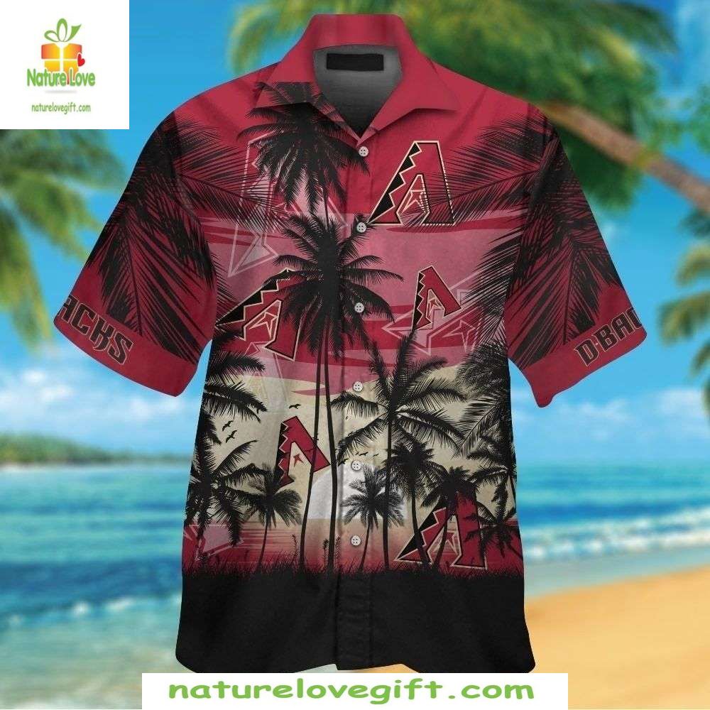 Arizona Diamondbacks MLB Hawaiian Shirt Silhouette Palm Sunset Baseball Apparel