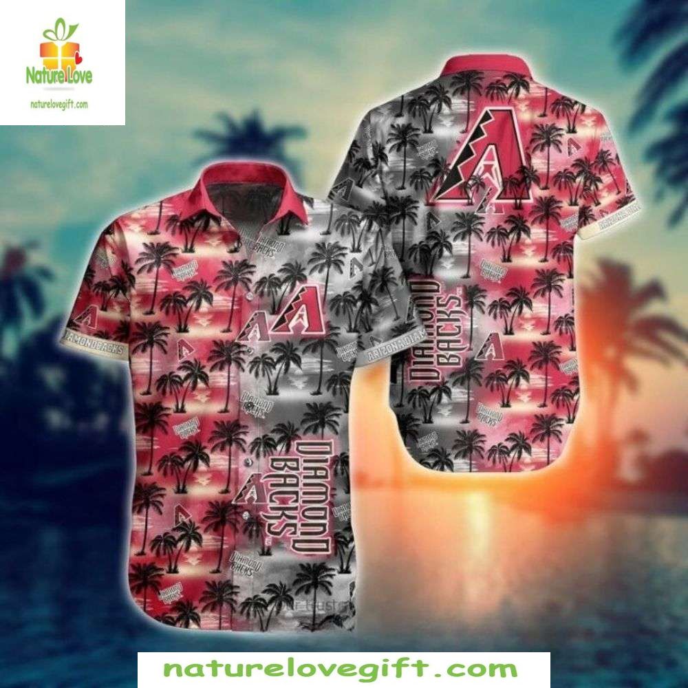 Arizona Diamondbacks Hawaiian Shirt Tropical Sunset Palm Fade Baseball Apparel