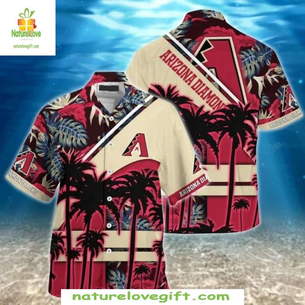 Arizona Diamondbacks Hawaiian Shirt Sunset Palms Baseball Apparel
