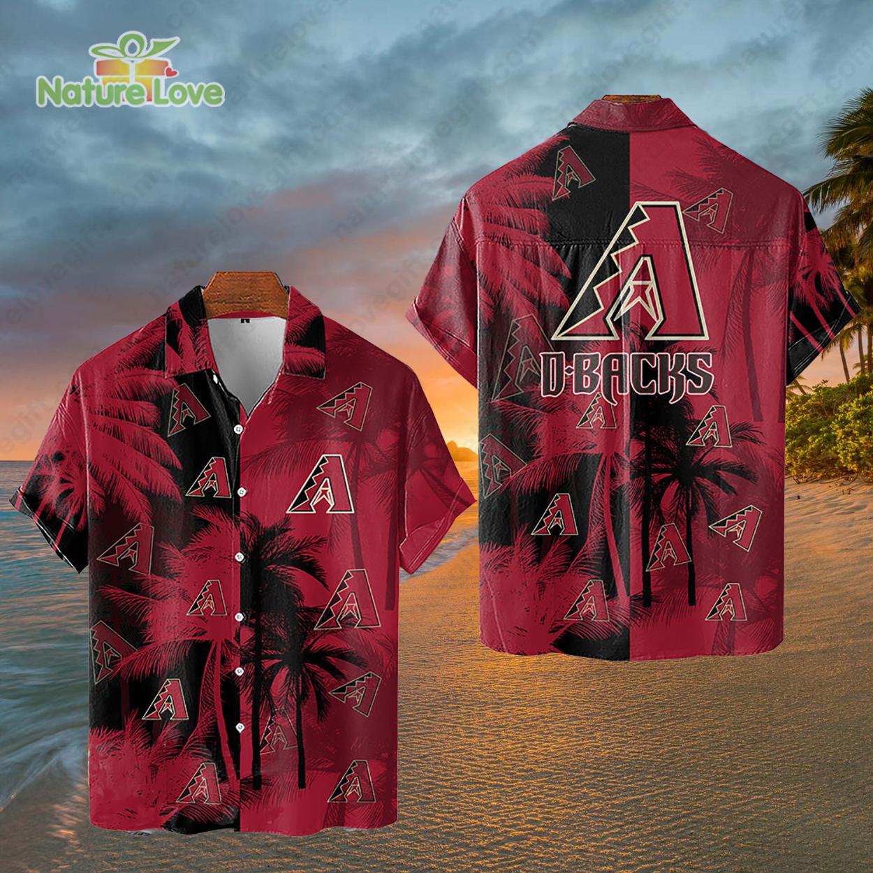 Arizona Diamondbacks Tropical Palm Trees MLB Hawaiian Shirt