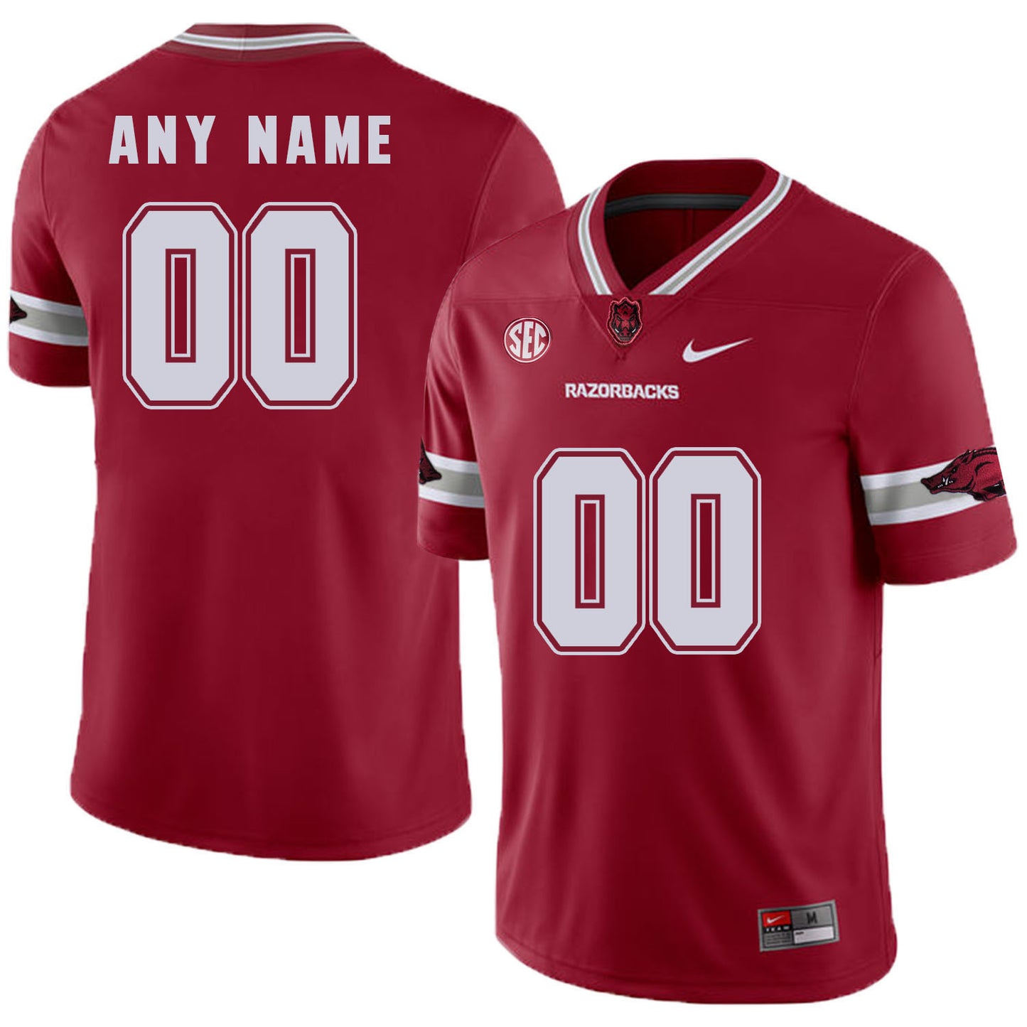 Arkansas Razorbacks ANY NAME 00 Red