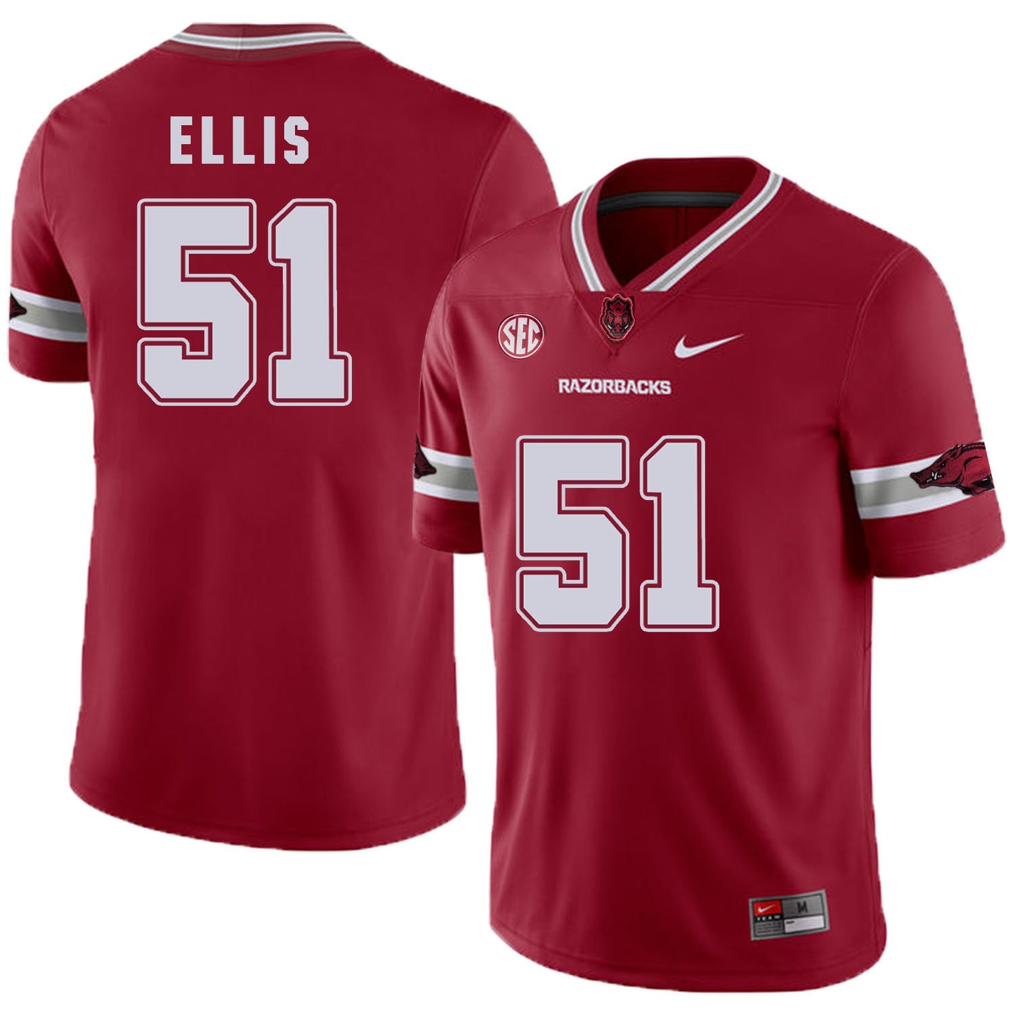 Arkansas Razorbacks Ellis 51 Red