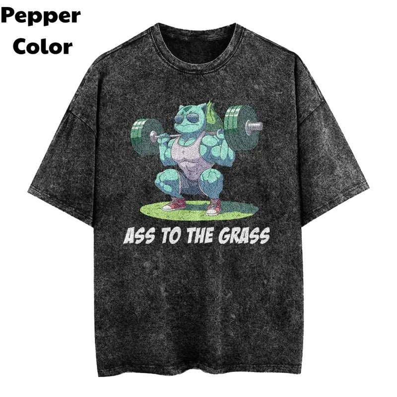 Ass To The Grass Gym Vintage Graphic Tees, Bulkasaur T-Shirt, Pokemon Shirts, Pokemon Stuff, Gym Shirt, Unisex T-Shirt, Gift For Men Women