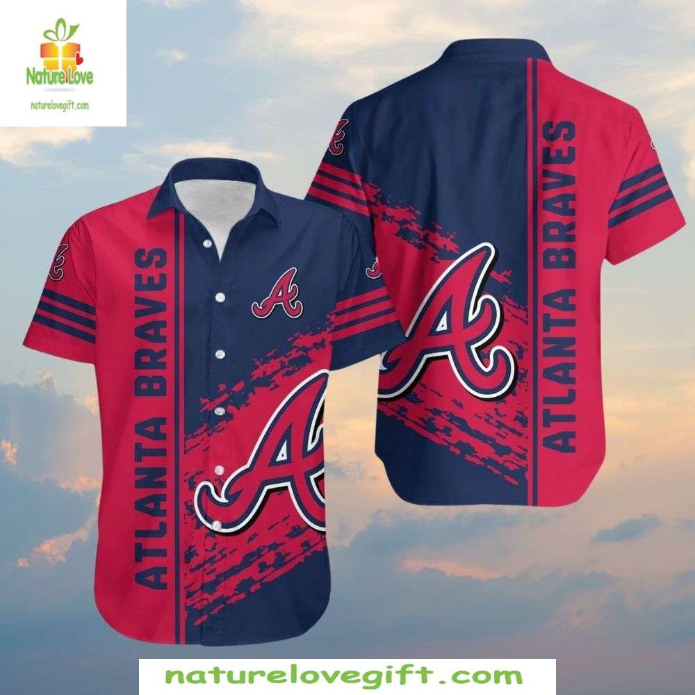 Atlanta Braves Hawaiian Shirt Urban Navy Camo Stylish Baseball Apparel