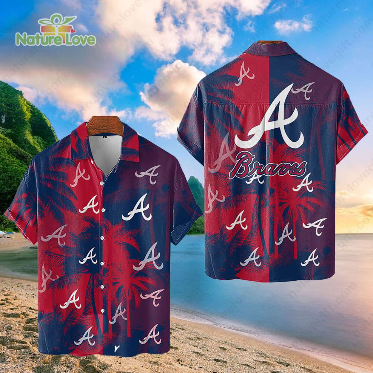 Atlanta Braves Tropical Palm Trees MLB Hawaiian Shirt