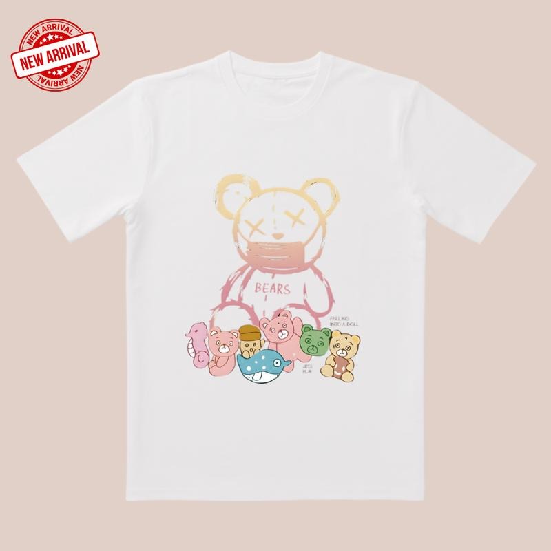 Autumn Cubs! 'Falling Bears' Cotton Tee | 3D Cut & Pastel Clash | Outdoor Adventure Hoodie, Sweatshirt