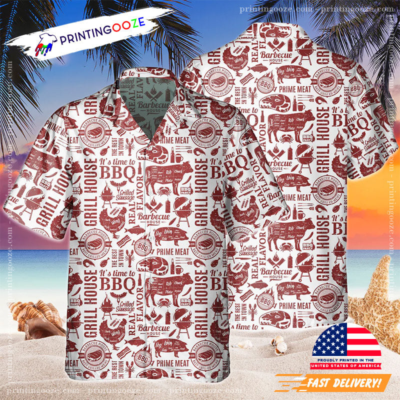 BBQ GRILL AOP Vintage Hawaiian Shirts