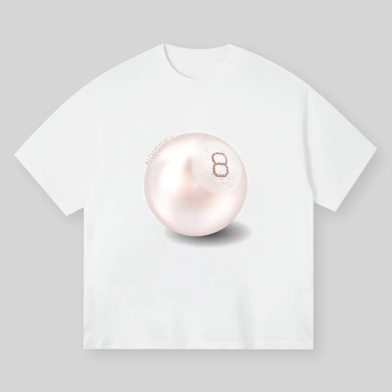 BOUNCE BACK Table Tennis 8 Pearl Print T-shirt, Vintage Graphic Tee, Y2k Clothing, Unisex Cotton Crewneck T-Shirt - Medium, Short Sleeve, Casual Streetwear Printed Tee