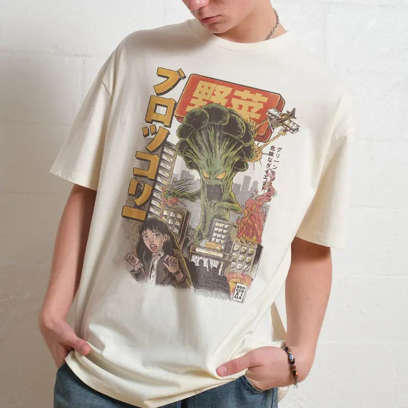 BROCCOZILLA T-SHIRT, Men Summer Fashion Cotton, Cotton Menswear, S to 3XL Soft Topstyle{n002}2 Hoodie, Sweatshirt