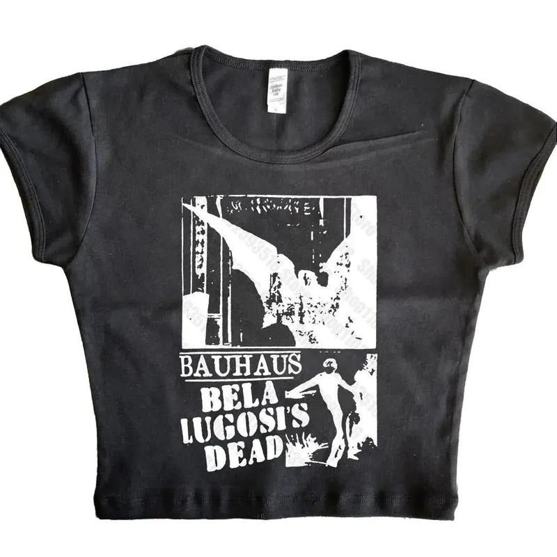 Baby Tees Y2k Top for Women Women's Cropped Clothing Female 2000s Tops 90s Vintage Clothes Gothic Graphic T Shirts Star Girl Y2k