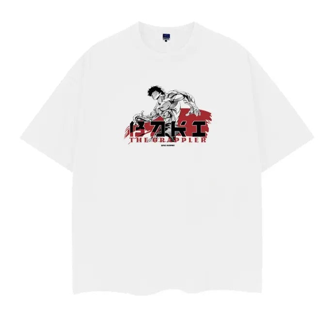 Baki the Grappler "Hanma Baki" Heavyweight Vintage Tee 100% Cotton OVERSIZED Anime T-shirt Menswear Top Casual Streetwear...