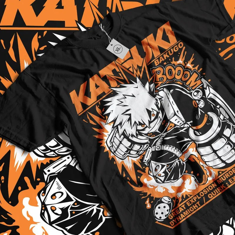 Bakugo Katsuki T-Shirt S-4XL My Hero Academia MHA Anime Girl Gift Shirt Tee Tshirt S-4XL Hoodie, Sweatshirt