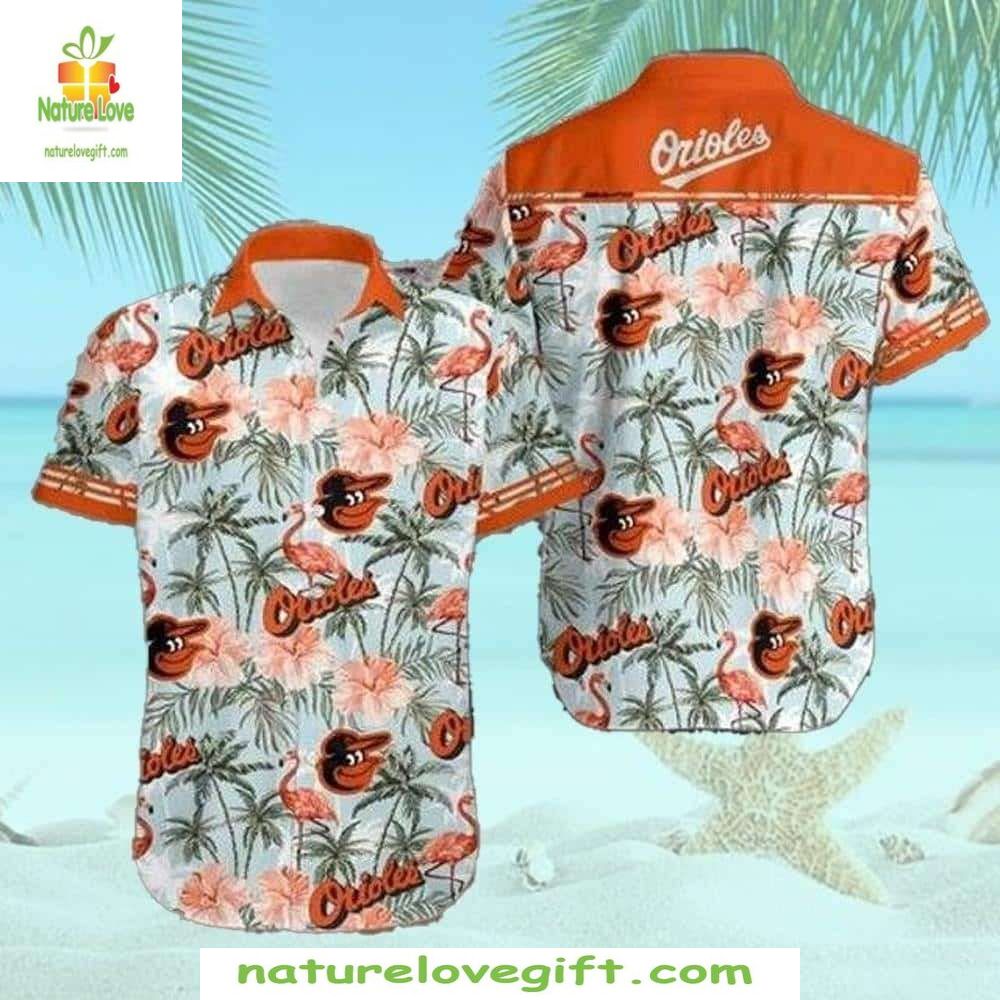 Baltimore Orioles MLB Hawaiian Shirt Flamingo Paradise Baseball Apparel
