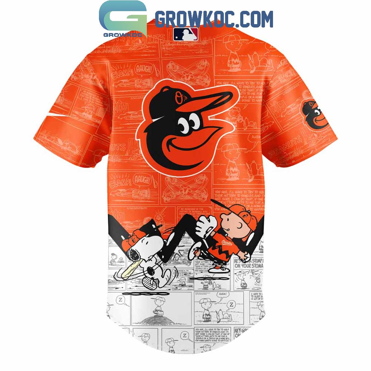 Baltimore Orioles Peanuts 75th Anniversary Baseball Jersey