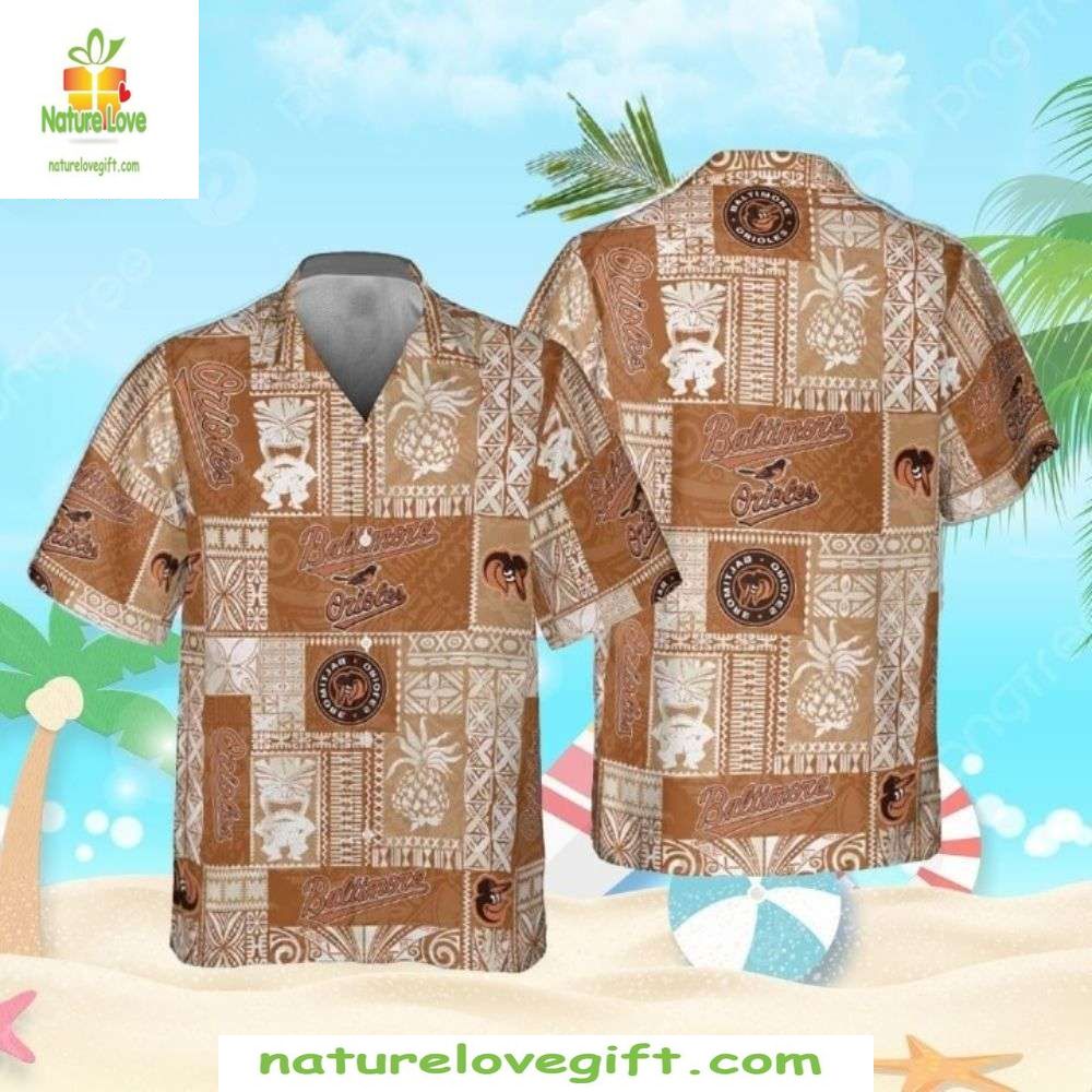 Baltimore Orioles Hawaiian Shirt Vintage Polynesian MLB Baseball Apparel