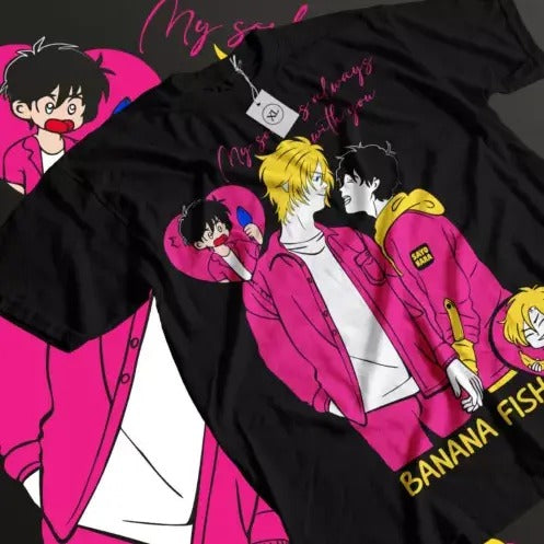 Banana Fish T-shirt Ash Lynx Eiji Okumura Card Anime Kawaii T-shirt All Size Hoodie, Sweatshirt | InkThreadWorks.com