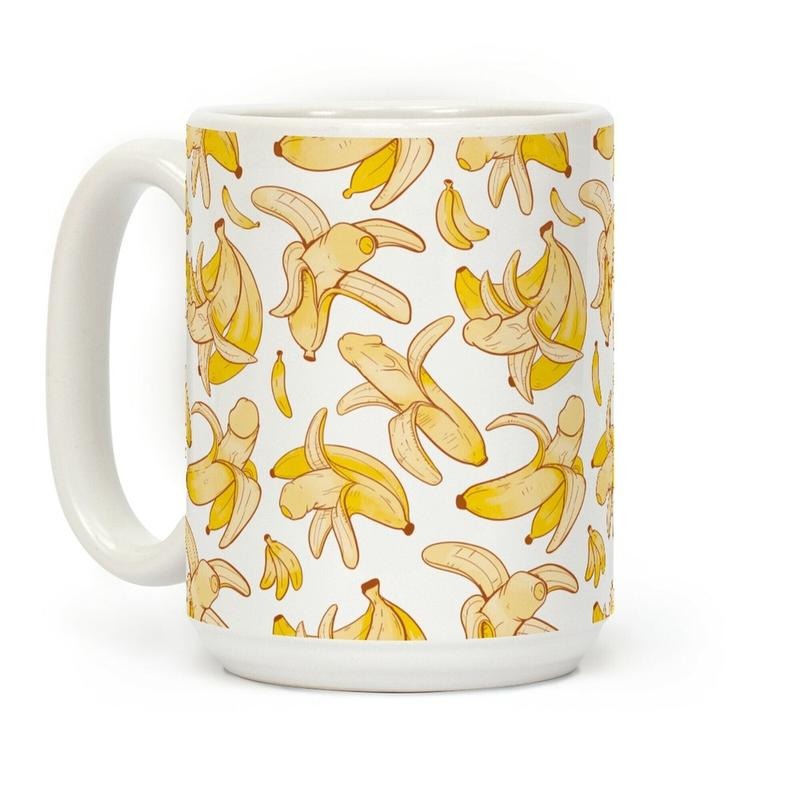 Banana penis pattern Coffee Mug 11oz-15oz, Funny Coffee Mug, Gift Ideas