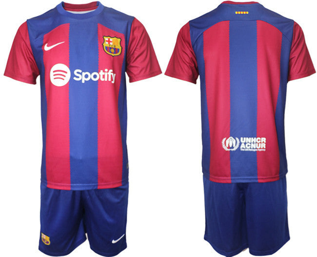Barcelona Custom 2023 24 Blue Red Home Soccer Jersey Suit