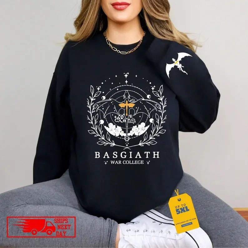 Basgiath War College 2-Sided Sweatshirt or Shirt, Fourth Wing Shirt, Dragon Rider Sweatshirt, Rebecca Yoros, Fourth Wing,...