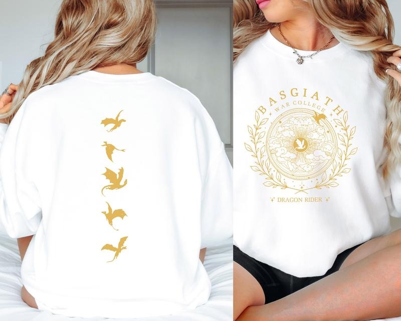 Basgiath War College 2-Sided Sweatshirt, Fourth Wing Shirt, Dragon Rider Shirt, Fourth Wing Hoodie, Violet, Bookish...