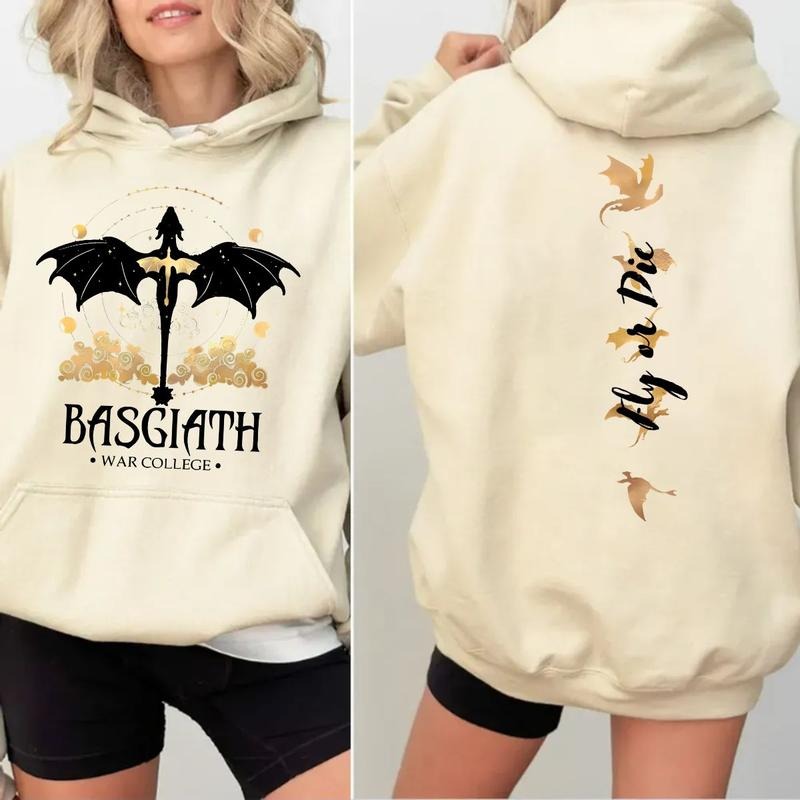 Basgiath War College 2 Sides Sweatshirt, Xaden Riorson, Fourth Wing, Dragon Rider, Violet Sorrengail, Fourth Wing Shirts,...