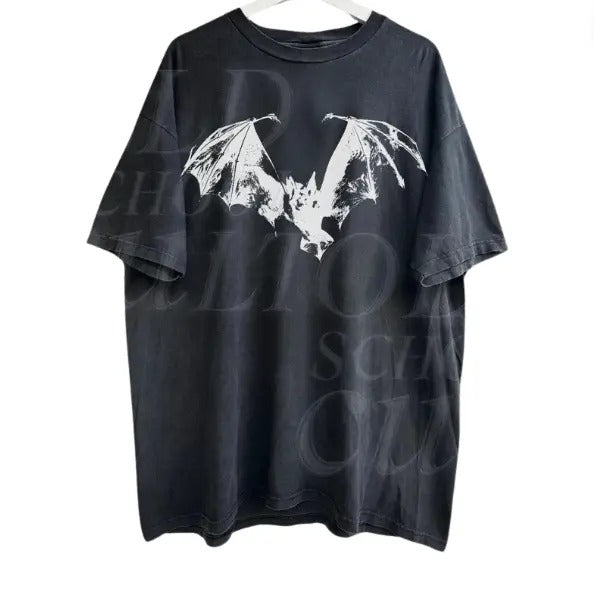Bat Y2k T-Shirt, Vintage 90s Style Bat T-Shirt, Retro Gothic Shirt, Bat Shirt, Unisex Adult Grunge 2000s Graphic Shirt, Pump Cover Gym Shirt Menswear Top Underwear Man Tshirt Streetwear