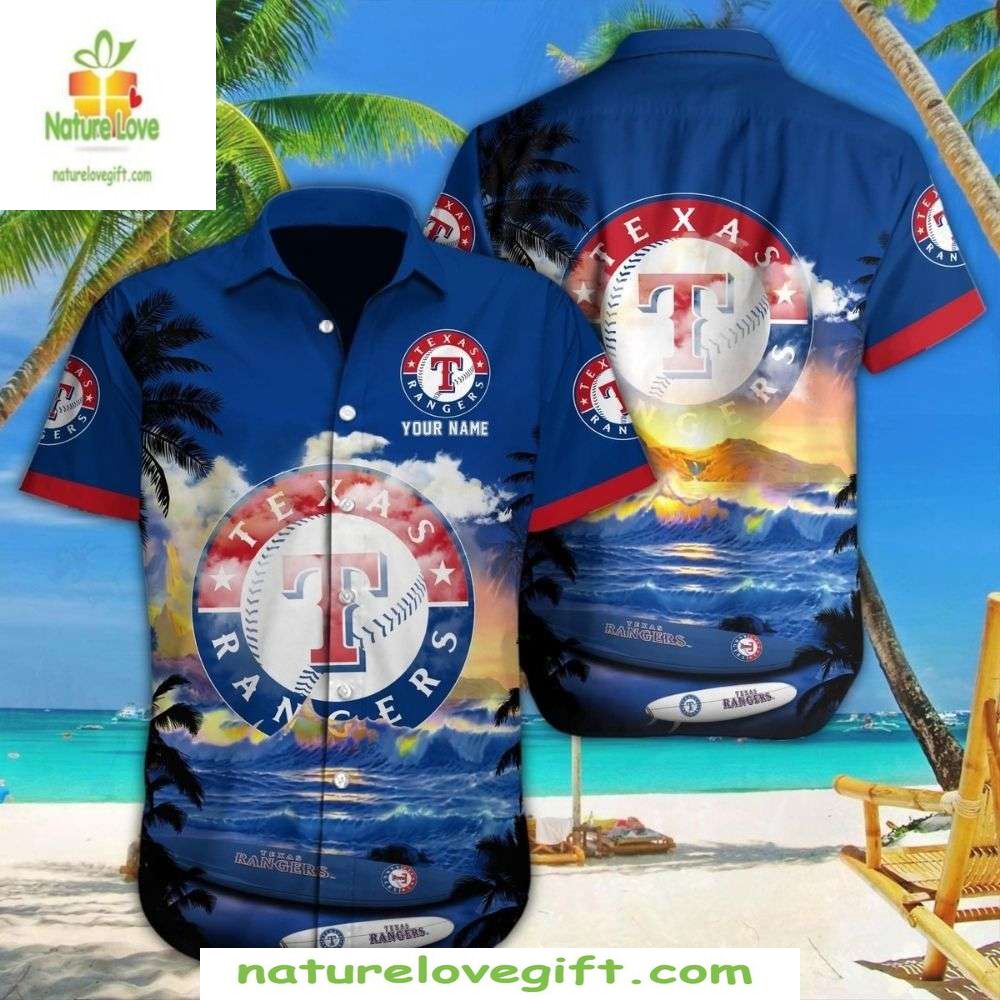 Texas Rangers Hawaiian Shirt Custom Beachfront Dreams MLB Baseball Apparel