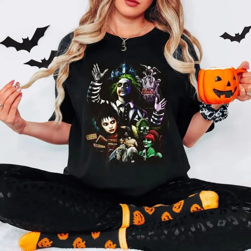 Beetlejuice Shirt, Horror Movie Shirt, Beetlejuice 1988 Movie T Shirt, Halloween Movie Shirt, Beetlejuice Gift, Halloween Party, Unisex Short Sleeve Tee Shirt, Casual Clothing