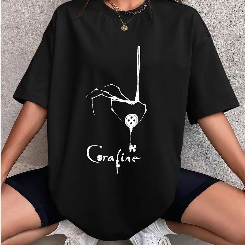 Beldam hand with key Coraline T-Shirt, Horror Coraline movies, Horror Character Shirt, Halloween Crewneck Sweatshirt