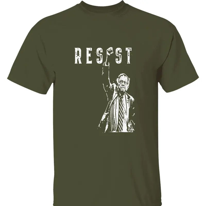 Bernie Sanders Resist T-Shirt - Political Protest Graphic Tee for Activism, Social Justice, and Resistance Movements Against Oppressive Policies