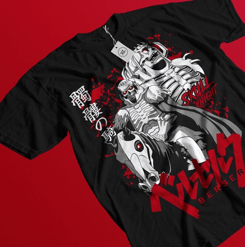 Berserk Guts T-Shirt S-4XL Berserk Merch 90s Cult Swordsman Vintage Red Guts Shirt Hoodie, Sweatshirt | InkThreadWorks.com