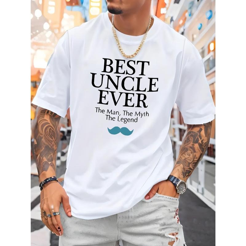 Best Ever Men's Cotton Crew Neck T-Shirt - The Man The Myth The Legend Print, Casual Short Sleeve Knit Fabric Top with...