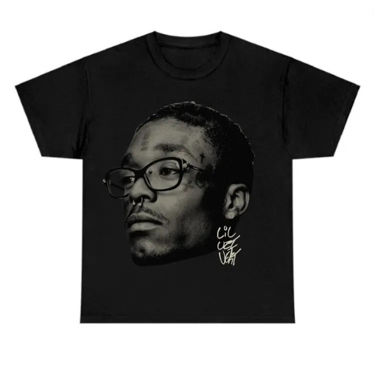 Big Face Lil Uzii Vert Black Tee - Men's Casual T-shirt - Menswear Hoodie, Sweatshirt | InkThreadWorks.com
