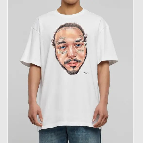 Big Face Post Shirt, Maloneee Tee Cotton Fabric Hoodie, Sweatshirt | InkThreadWorks.com