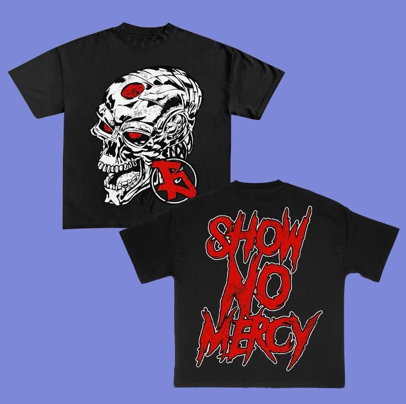 Big Face Show No Mercy Graphic T Shirt Hip Hop Streetwear Y2k Fashion